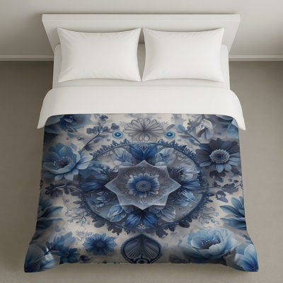 Housses de couette à arrangement floral bleu