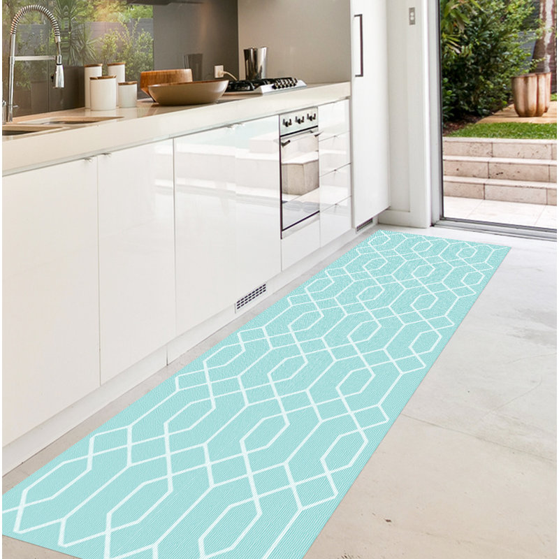 Rosalyn Geometric Kitchen Mat, Runner 66 x 250cm