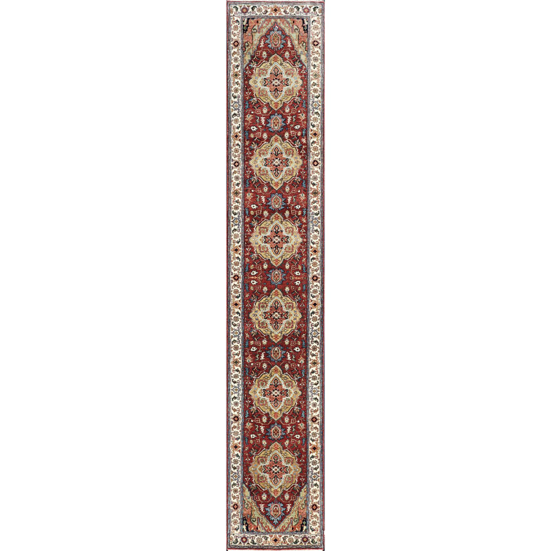 Hand Knotted Wool Oriental Area Rug, Runner 2'6" x 14'
