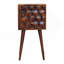 Mini table de chevet en bois massif, 2 tiroirs, châtaignier, brun