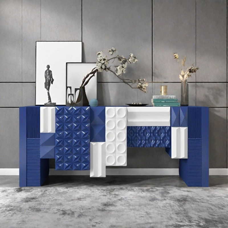 Console Modern Minimalist Art Design, Bleu, H 31,5 po x l 70,87 po x P 15,75 po