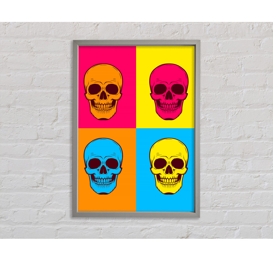 Funky Skulls - Einzelner Bilderrahmen Kunstdrucke auf Leinwand