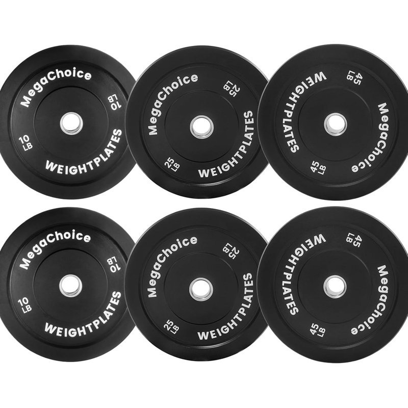 Plaques de poids de pare-chocs en caoutchouc noir, 2 pouces - 10 à 45 lb, pour la gymnastique à domicile, l'entraînement en force, les soulevés de terre et les supports électriques - 100 lb