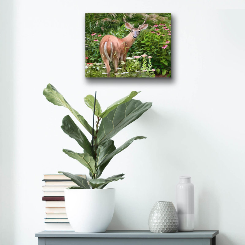 «Buck In The Garden» par Art and a Little Magic, H 12 po x l 16 po x P 0,13 po
