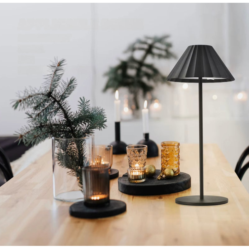 Elysium Cordless Rechargeable LED Table Lamp Waterproof, Touch & Dimming, Customizable Colors, Black