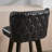 27.5in Swivel Bar Stools Set of 3, Black PU Leather Seat with Tufted Back, Solid Wood Legs, Counter Height Bar Chairs for Kitchen Island, Dining, Café (Set of 3)-2122006490-1888149071