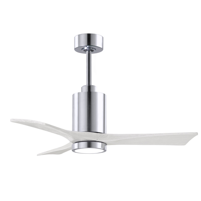 Patricia LED Downrod Ceiling Fan, Polished Chrome, Matte White, 60"