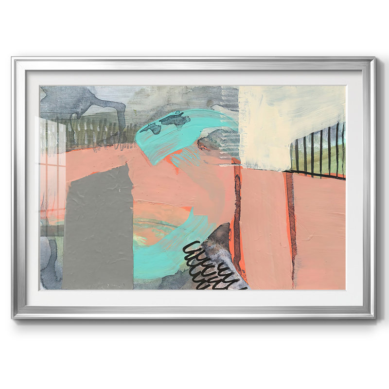 Au-dessus, au-dessous et à travers le cadre IV, impression encadrée avec biseauté mat et verre, Argent