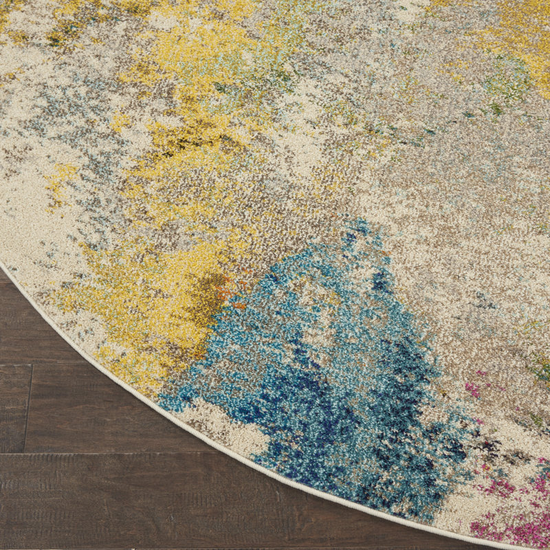 Abstract Indoor Rug, Round 7'10"