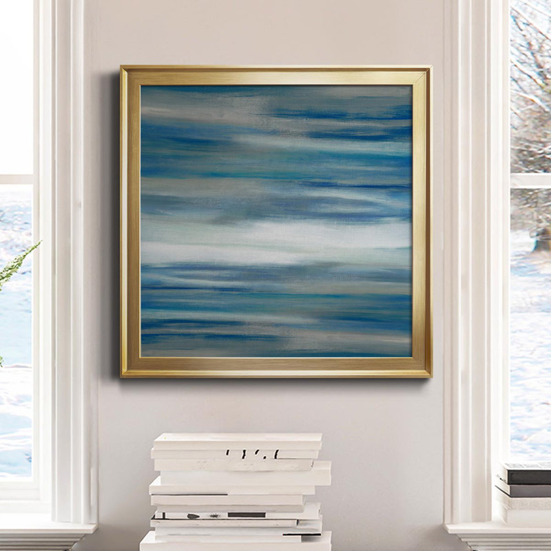 Sanibel Waters - Peinture sur toile encadrée, H 30,5 po x l 30,5 po x P 1,5 po, Or