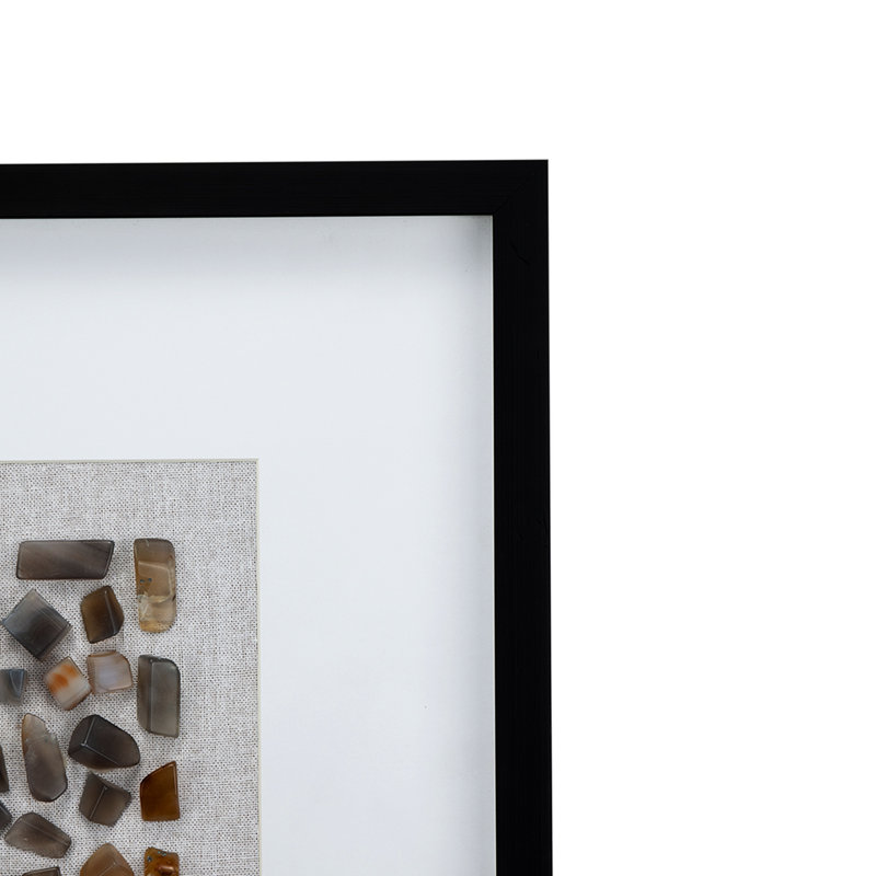 Boîte murale Agate Shadow, 23,6 pouces, cadre noir, envers en velours, toile multicolore, convient au bureau transitionnel idéal pour