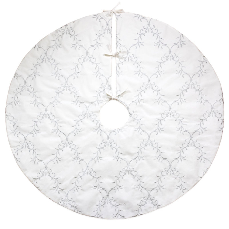Kingon Velvet Tree Skirt, White
