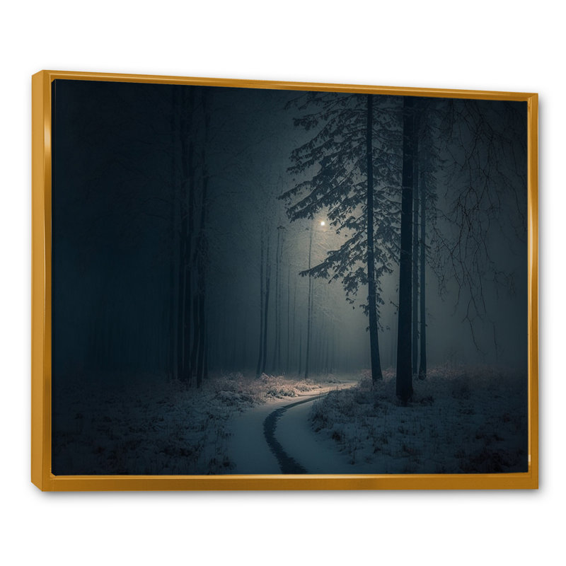 Wintercalm pendant la forêt Winter Time II - reproduction sur toile, H 24 po x l 32 po x P 1 po, Toile à cadre flottant doré