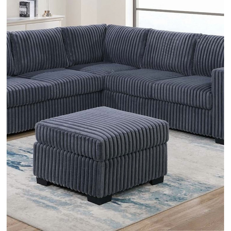 Magnifique ensemble modulaire de 4 pièces avec repose-pieds d'angle et repose-pieds en velours côtelé
