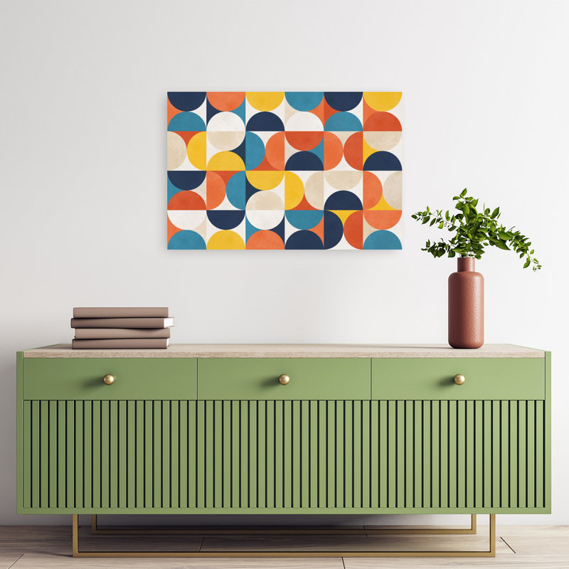 Motif coloré Mid Mid Century, 16" H x 24" W