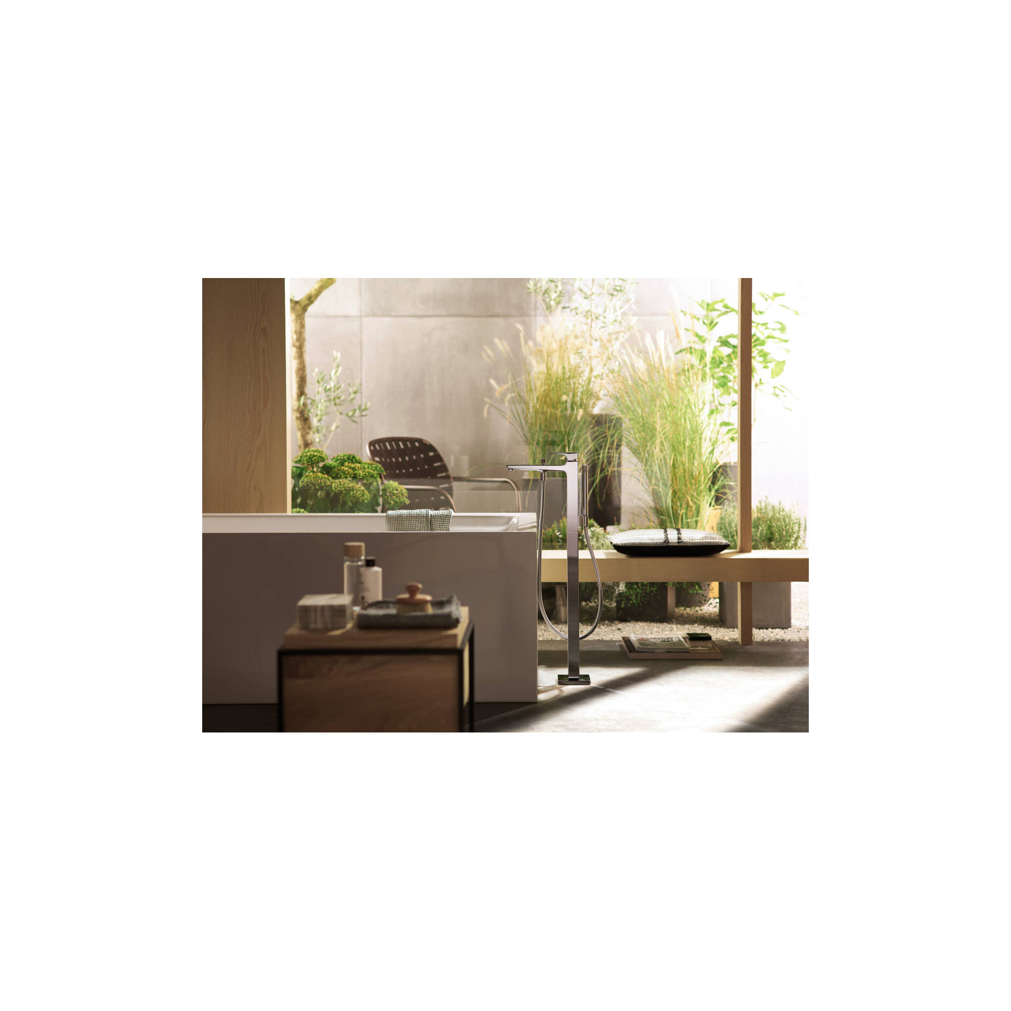 Metropol Freestanding Tub Filler Trim with Lever Handle and 1.75 GPM Handshower Trim Set Only, Chrome