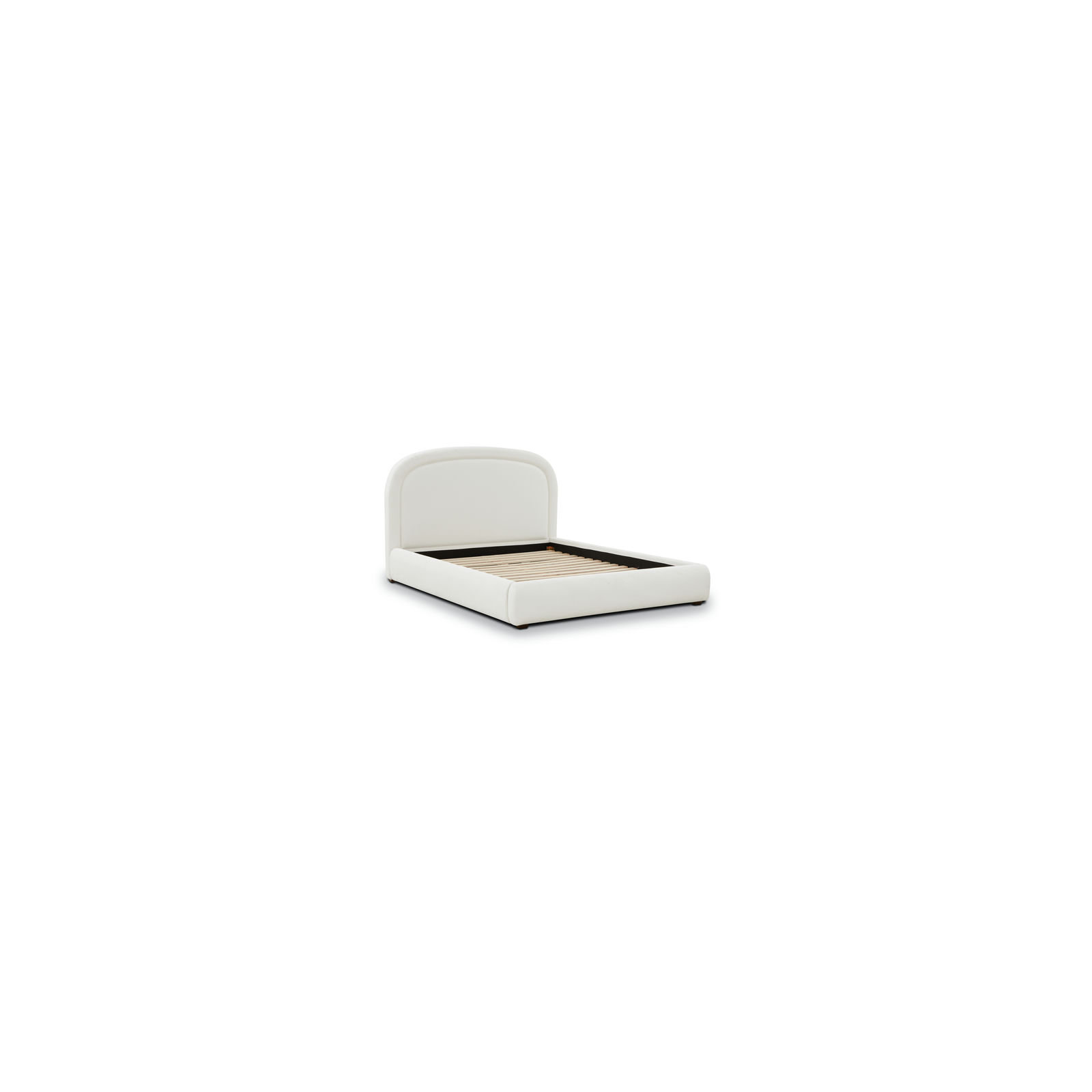 Plato Chenille Queen Bed in Polar White