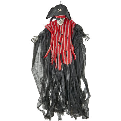 71" Halloween Hanging Pirate with Red Light & Voice