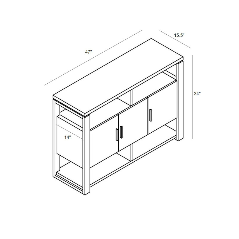 Buffet Kitchen Cabinet, Display Cabinet with Multi-Shelving