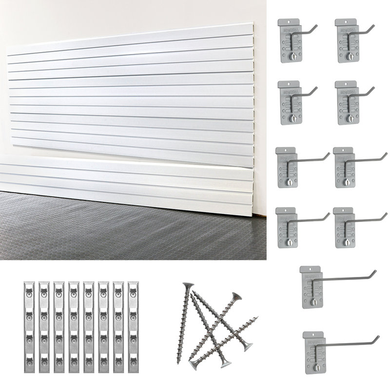 Slatwall Large Standard Duty Starter System, Brite White