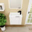 Meuble-lavabo flottant de 22 po avec lavabo, porte en contreplaqué blanc moderne pour petites salles de bain