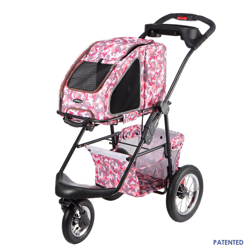 5-in-1 Complete Travel System with PET CARRIER and PET STROLLER, Pink