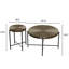 Collection de 2 tables - Noyer foncé, pieds en métal imperméables et noirs, forme cylindrique patinée et finition couleur noyer, design