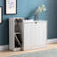 Armoire de rangement pour bouteilles de vin - chêne blanc Nuance démontrée, peut contenir 4 bouteilles, 2 portes, 3 tablettes, support amovible pour bar à vin d'apparence subtile, 4 rangements, 2 portes, organisation élégante