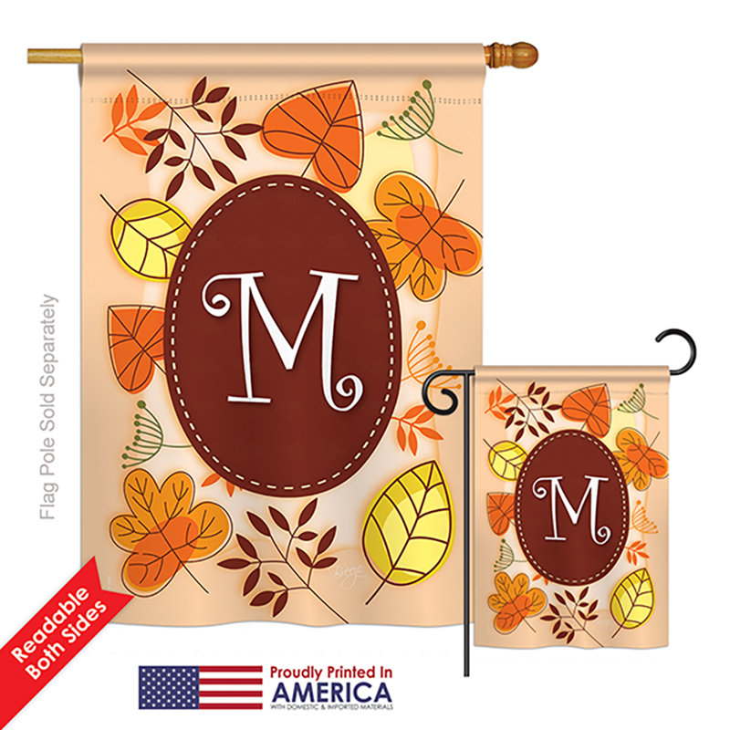 Drapeau de polyester à 2 côtés en polyester automne initial automne, M