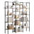 Triple Column 5-Tier Bookshelf, Rustic Industrial Bookshelf With Frame-417203138