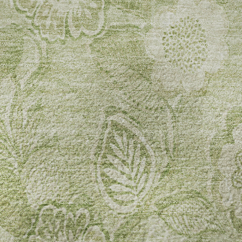 Premium Machine Washable Ralston AMF1939 Floral Rug, Rectangle 9' x 12'