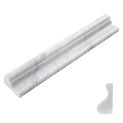 Moulure de cimaise en marbre Adolif, 30,5 cm (L) x 5 cm (H) x 2,5 cm (P), bord adouci, lot de 10