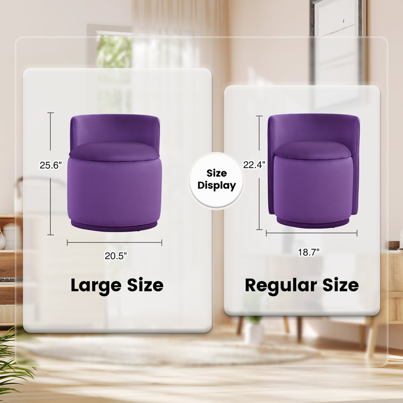 Tabouret de coiffeuse pivotant 360 degrés, Purple