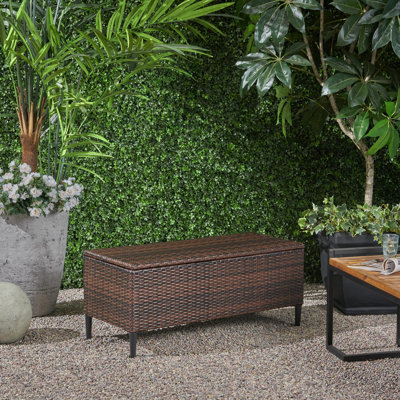 Banc de rangement en rotin pour l'extérieur
