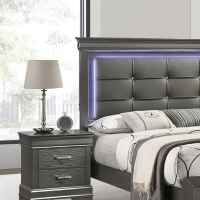 Modern Transitional Wooden Nightstand With Dual Drawers, Elegant Grey Finish For Enhanced Bedroom Storage And Style.