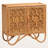 William Bohemian Style Light Honey Rattan Storage Accent Cabinet, 31.58" H X 33.55" W X 15.74" D
