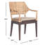 Fauteuil moderne rembourré avec coussin brun Bungalo