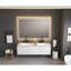 Miroir de salle de bain 72 po x 48 po Brouillard, 3 options de couleur, gradation continue. Fixé au mur avec cadre en aluminium brossé doré et miroir de coiffeuse personnalisable à luminosité et lumières avant et arrière. Fixé,