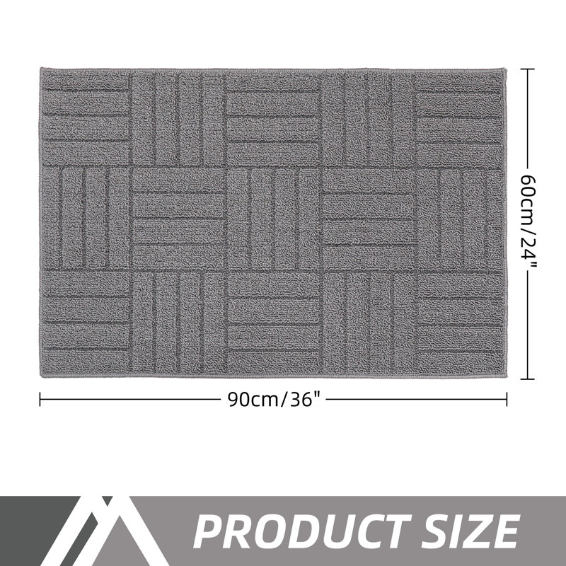 Stain Resistant Non-Slip Door Mat, Gray, 24" W x 36" L