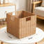 Paniers de rangement pliables, ensemble de 3 paniers de rangement en osier tissé à la main avec poignées pour tablettes, garde-manger, chambre à coucher, salle de bain et salon