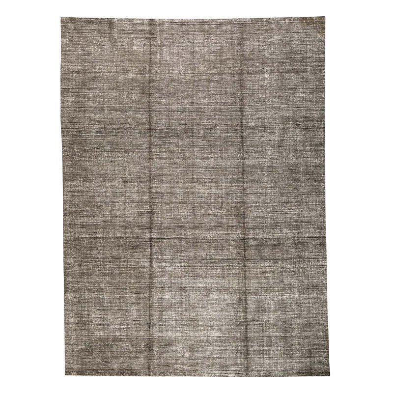 Tapis gris anthracite de haute qualité noué à la main