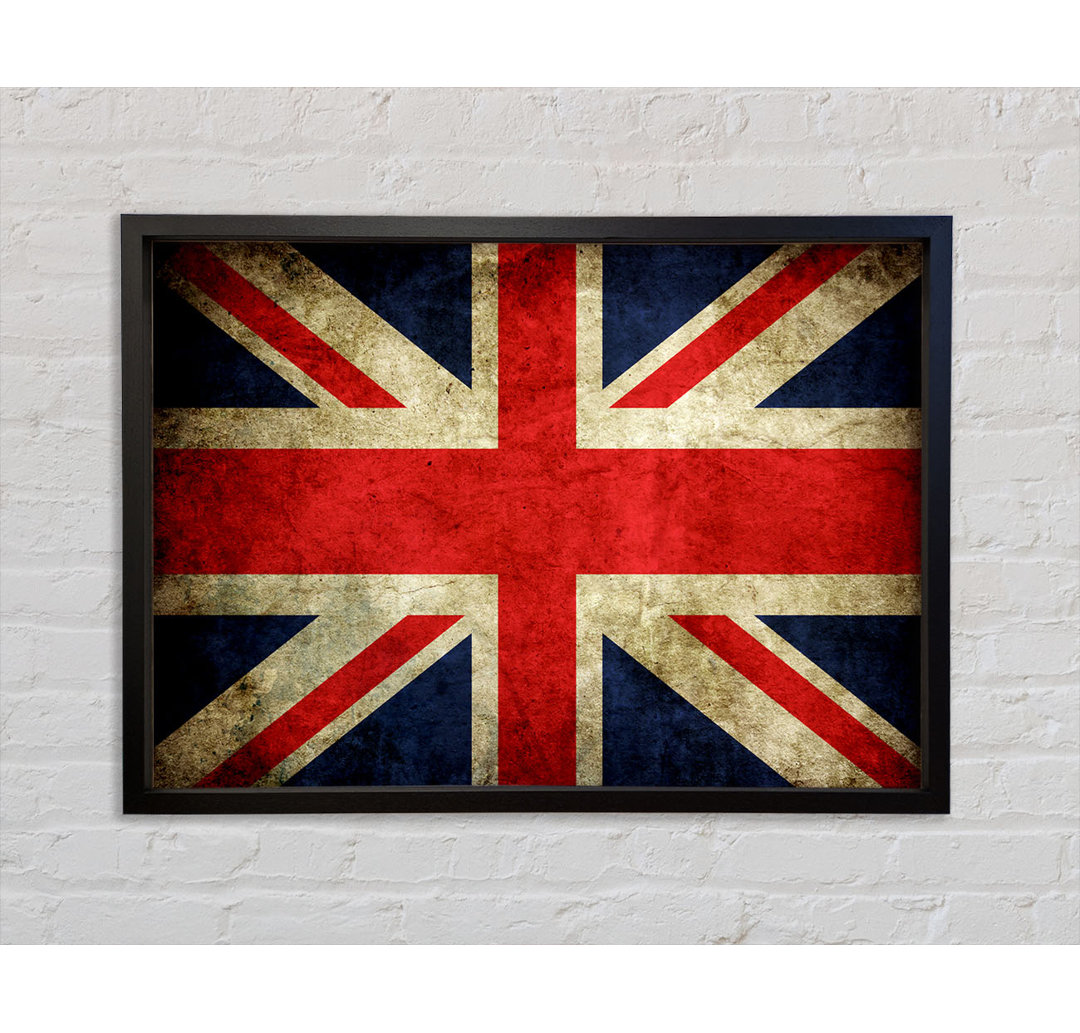 Britische Grunge Flagge - Bilderrahmen Kunstdrucke auf Leinwand