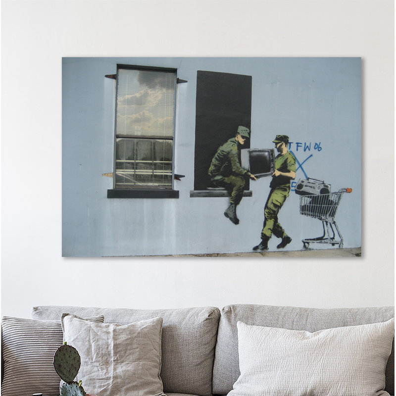Looters by Banksy - Wrapped Canvas Print, 30 cm H x 46 cm W x 3 cm D