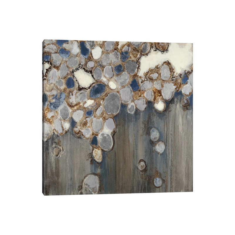 Indigo Oyster Shells par Liz Jardine, reproduction d'art sur toile tendue, H 48 po x l 48 po x 1,5 po, Toile tendue
