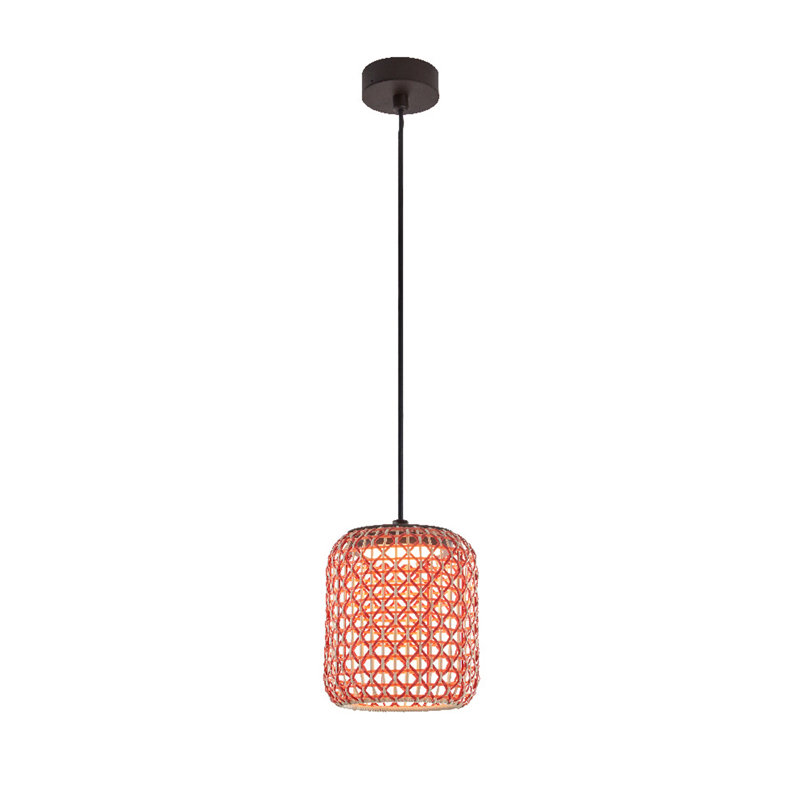 Nans 1 - Light LED Pendant, Beige, 9.72" H x 8.5" W x 8.5" D