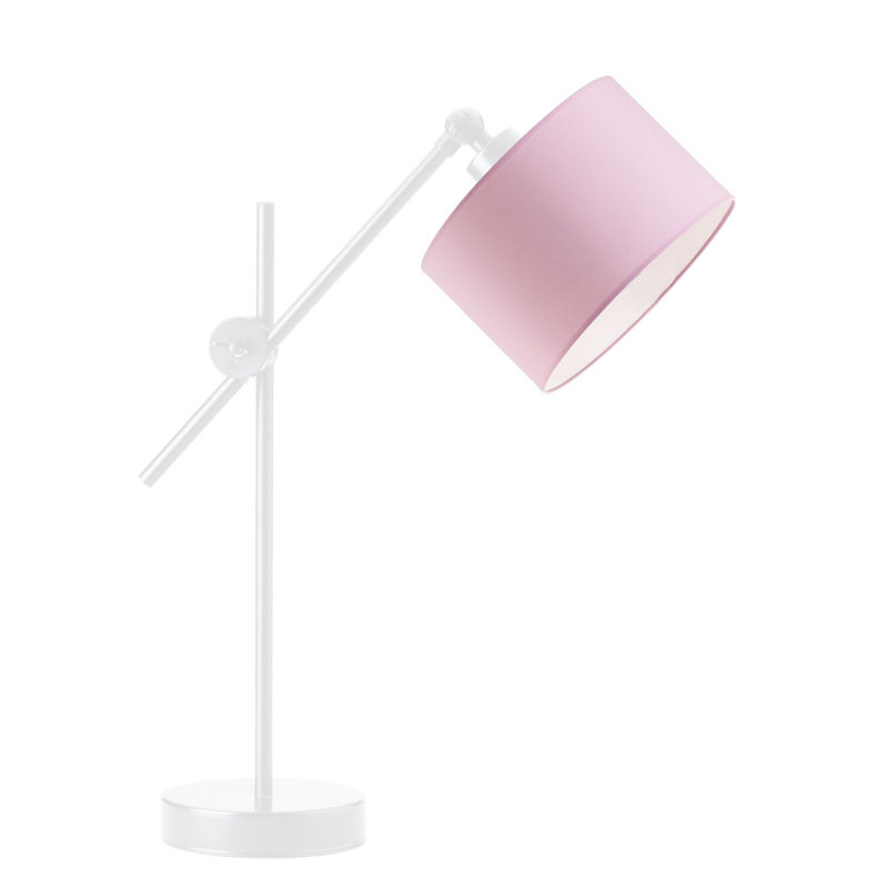 Gartha Adjustable Metal Desk Lamp, White, Light Pink