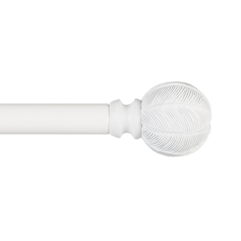Ensemble de tringle à rideaux et de faîteau de fenêtre 1 "Exclusive Home Acanthus, réglable, Blanc cassé, 66'' - 120''