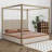 King Size Canopy Bed, Upholstered Platform Bed Frame With 4 Posts, No Box Spring Needed-1718060385