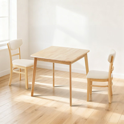 Gladkowski Halo 3-Piece Breakfast Nook Square Solid Wood Dining Table Set