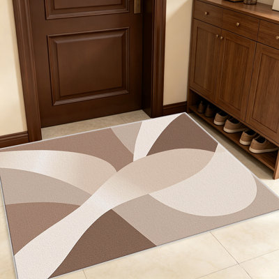 Tapis taupe 1PC Art Ribbon, élégant tapis polyvalent décoratif, facile à nettoyer et à entretenir, pièce de mobilier idéale pour la chambre à coucher, le salon, le couloir, le vestibule, le dortoir et le bureau afin de rafraîchir l'ambiance intérieure de votre maison